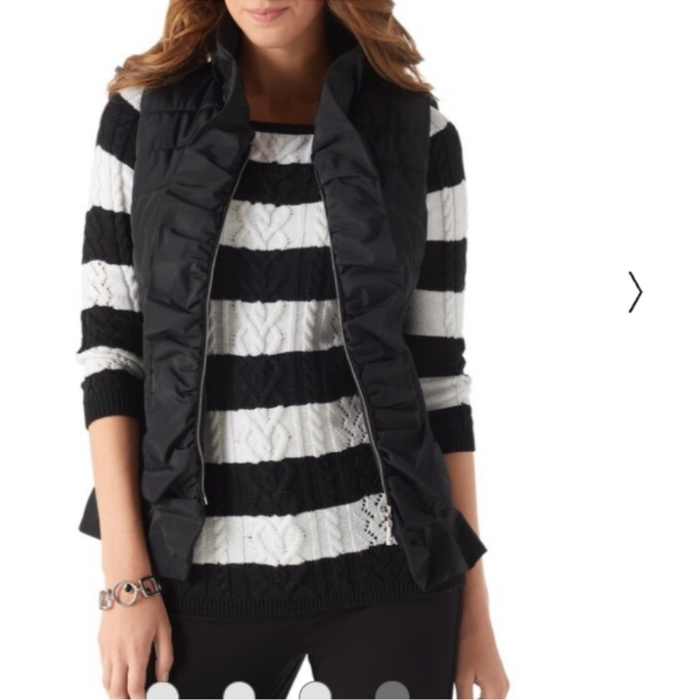 For Cynthia Black Ruffled Vest - Picture 3 of 10